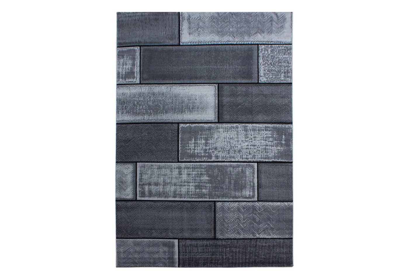 Teppium Kurzflor Teppich Schwarz Steindesign Modern - Bild 2