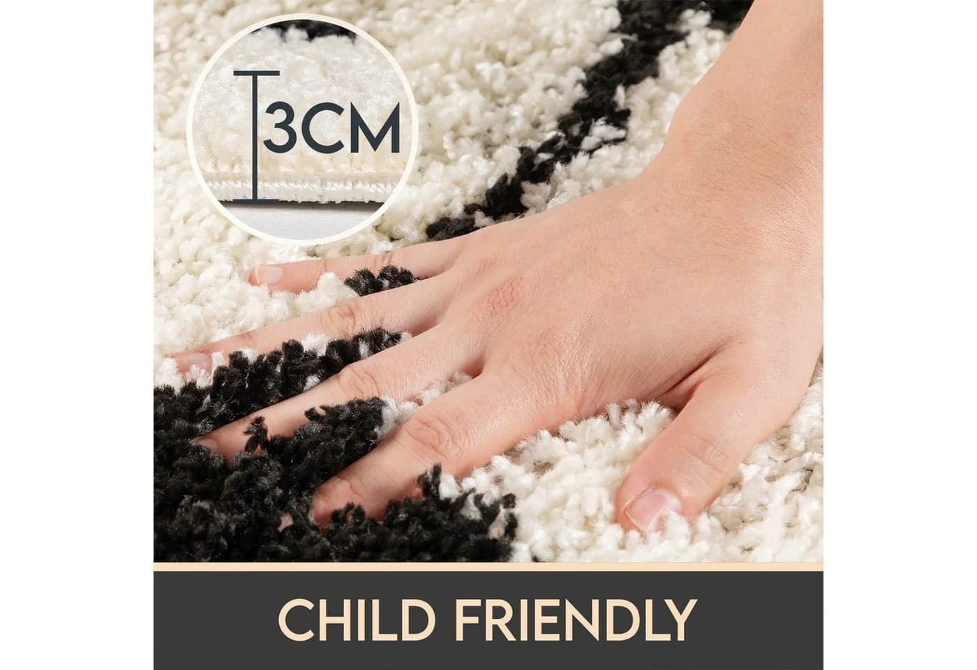 Carpettex Kinderteppich Fußball-Design Schwarz Hochflorig - Bild 4