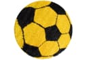 Carpettex Kinderteppich Fußball-Design Rund Hochflorig Gelb Bild 1