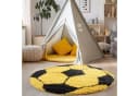 Carpettex Kinderteppich Fußball-Design Rund Hochflorig Gelb Bild 2