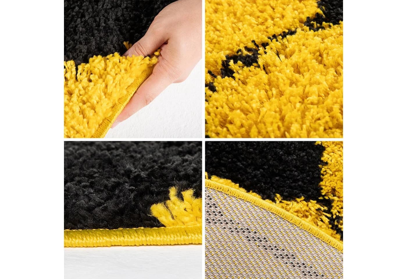 Carpettex Kinderteppich Fußball-Design Rund Hochflorig Gelb - Bild 3