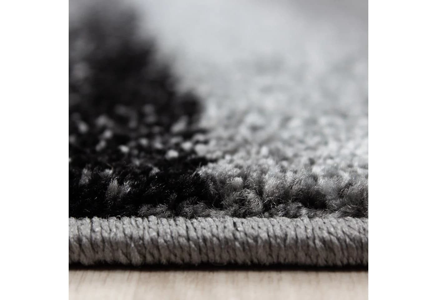 Carpettex Frisé-Teppich Ombre Design Schwarz Kurzflor - Bild 3