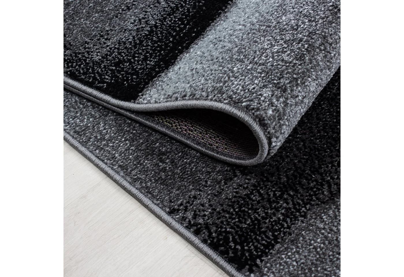 Carpettex Frisé-Teppich Ombre Design Schwarz Kurzflor - Bild 4
