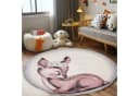 Carpettex Kinderteppich Rehkitz Design Rund Rosa Bild 1