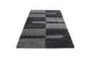 SIMPEX24 Teppich Kariert Design Grau Hochflor Bild 3