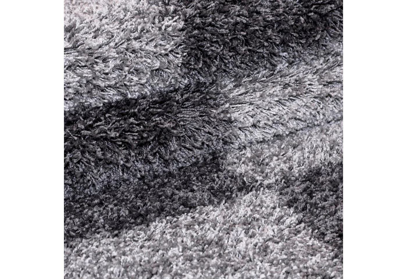 SIMPEX24 Teppich Kariert Design Grau Hochflor - Bild 5