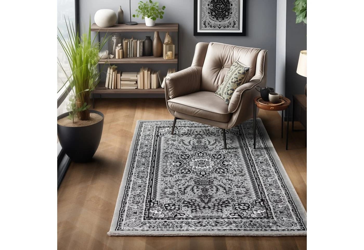 SIMPEX24 Orientteppich Orientalisch Design Grau Webteppich