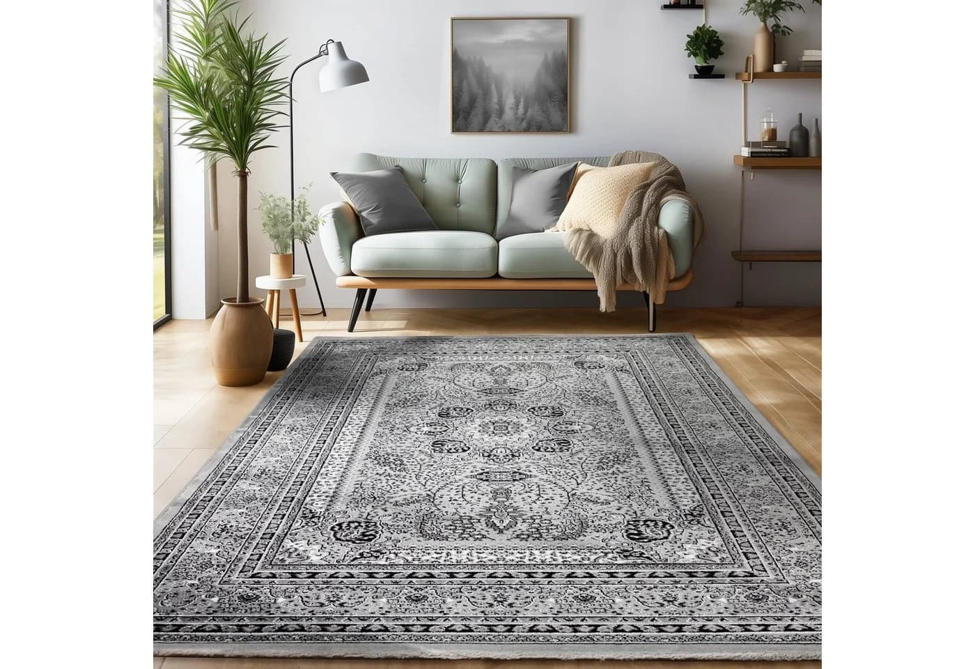 SIMPEX24 Orientteppich Orientalisch Design Grau Webteppich - Bild 2