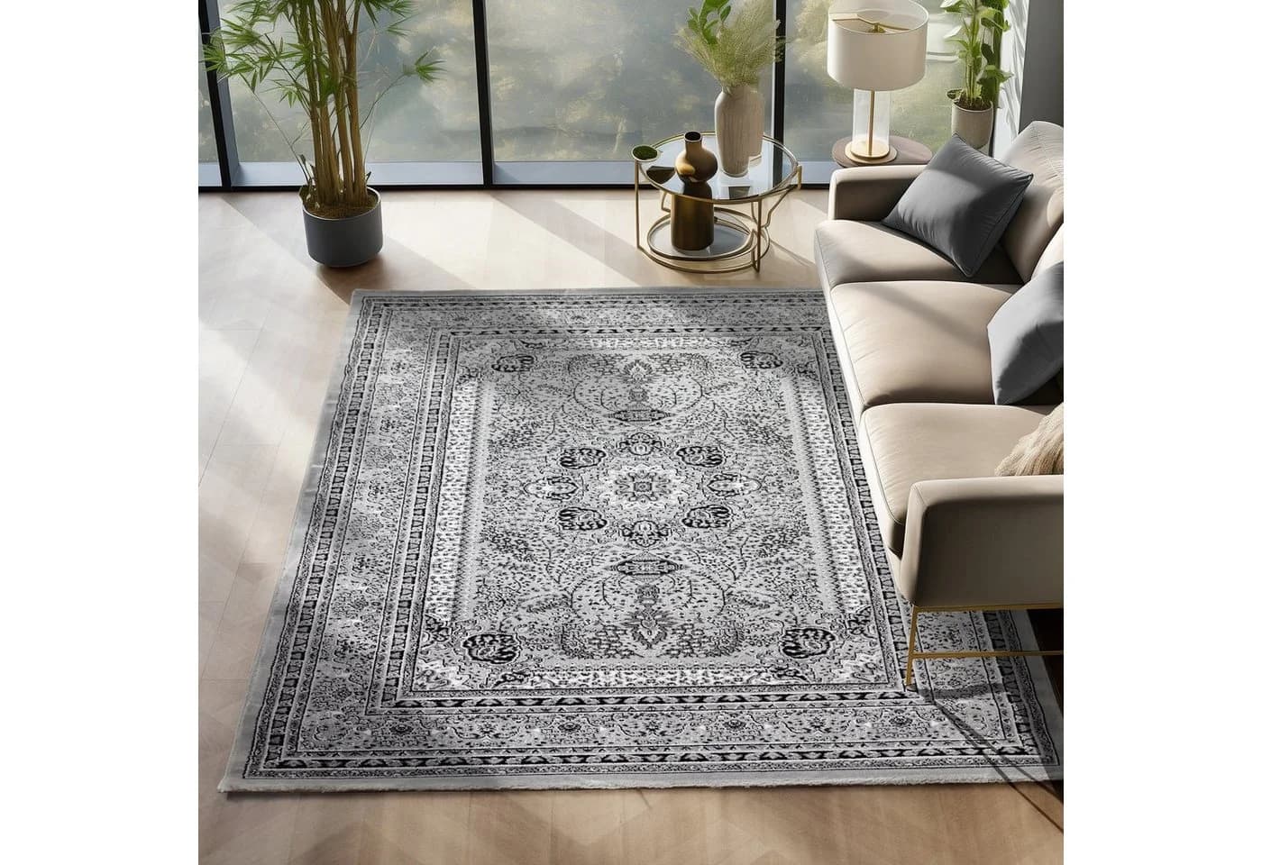 SIMPEX24 Orientteppich Orientalisch Design Grau Webteppich - Bild 3