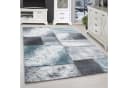 SIMPEX24 Teppich Kariert Design Blau-2 Kurzflor 3D-Konturenschnitt Bild 2
