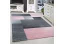 SIMPEX24 Teppich Kariert Design Rosa Kurzflor Modern Stil Bild 2