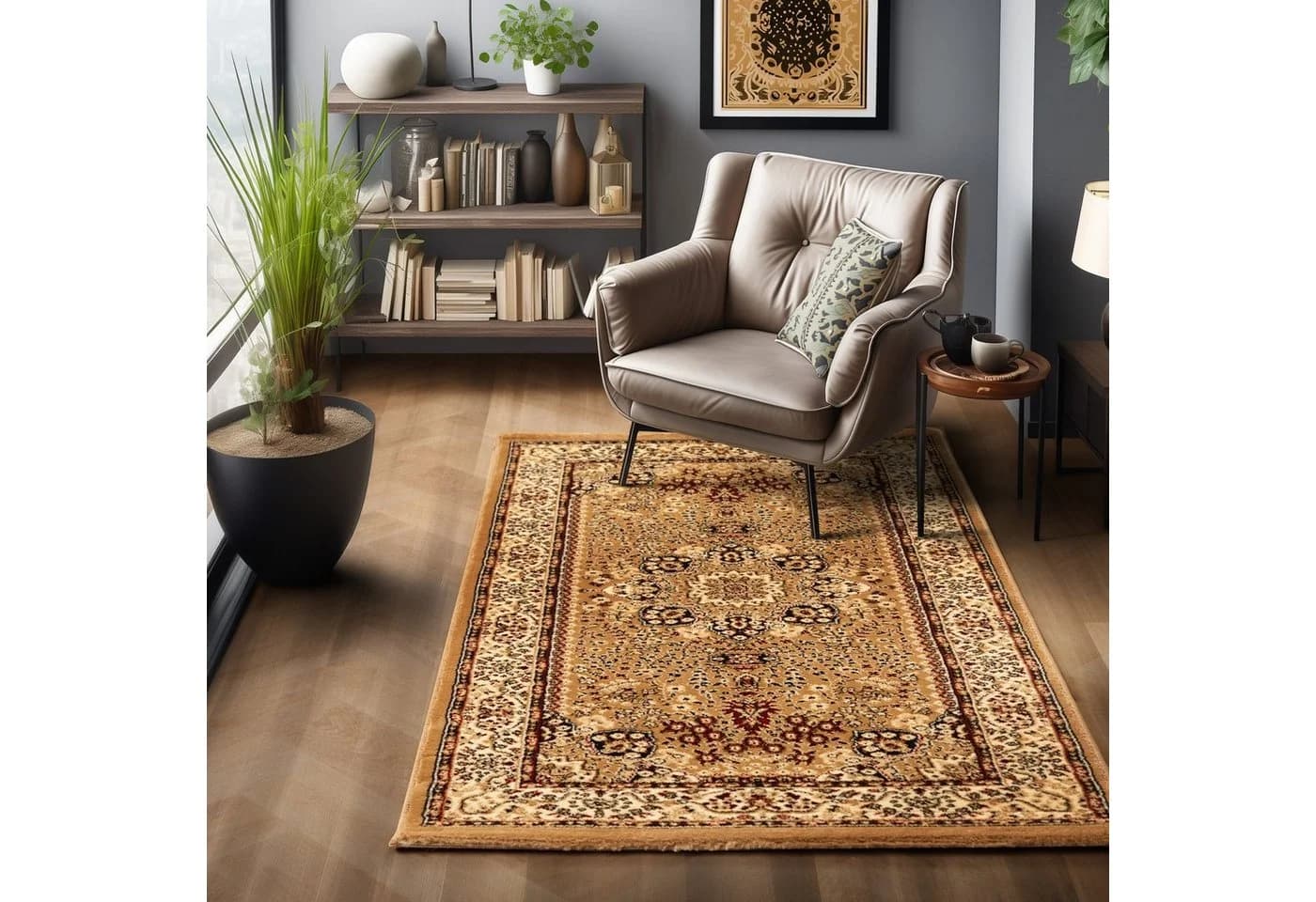 SIMPEX24 Orientteppich Orientalisch Design Beige Läufer