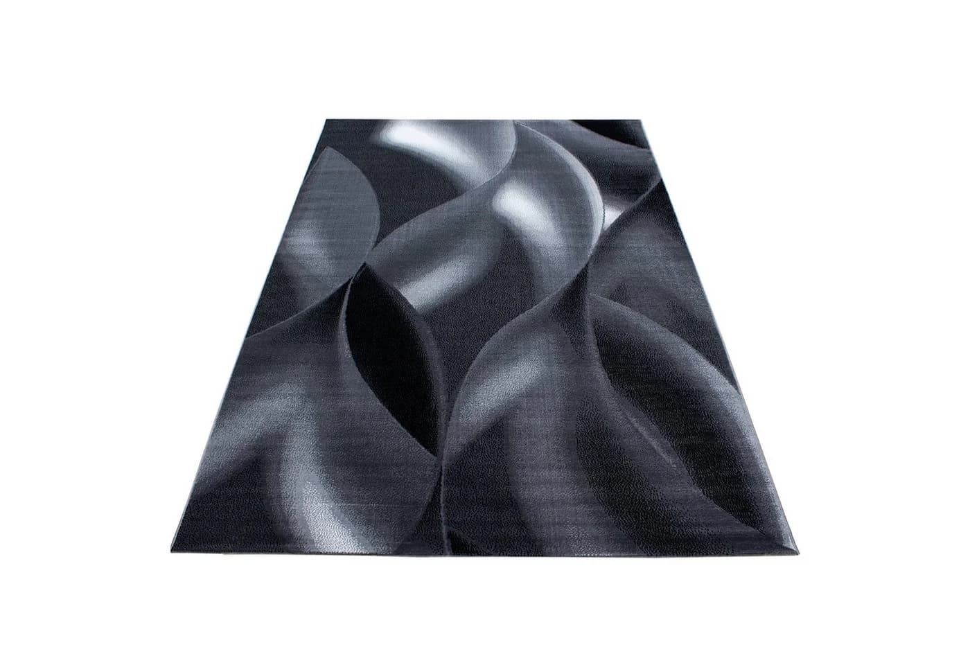 SIMPEX24 Designteppich Abstrakt Wellen Design Schwarz Kurzflor Läufer