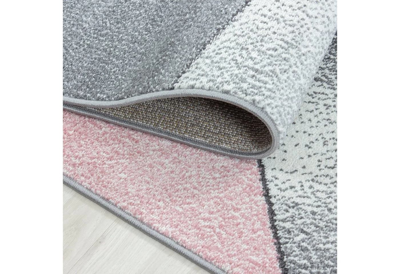 SIMPEX24 Teppich Rosa Geometrisch Design Kurzflor - Bild 4