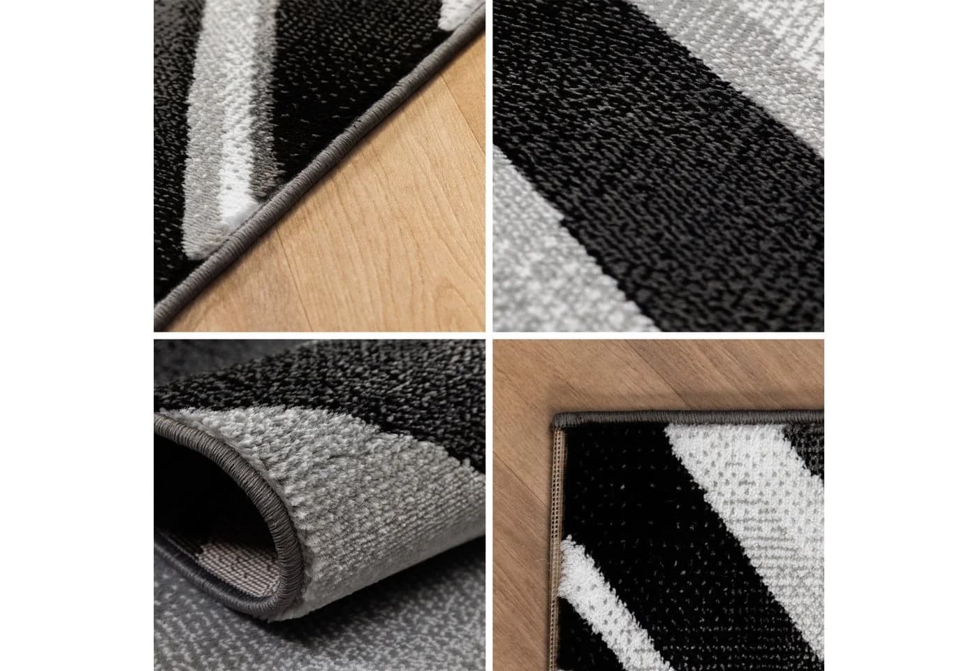 Carpettex Designteppich Abstrakt Wellen Design Schwarz Kurzflor Läufer - Bild 4