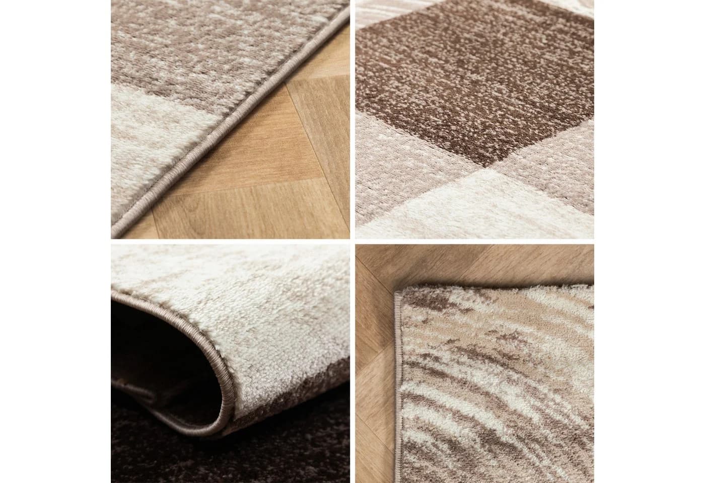 Carpettex Designteppich Abstrakt Kariert Design, Läufer, Höhe: 12 mm, Modern Kurzflor Teppich Wohnzimmer Kariert Design - Bild 4
