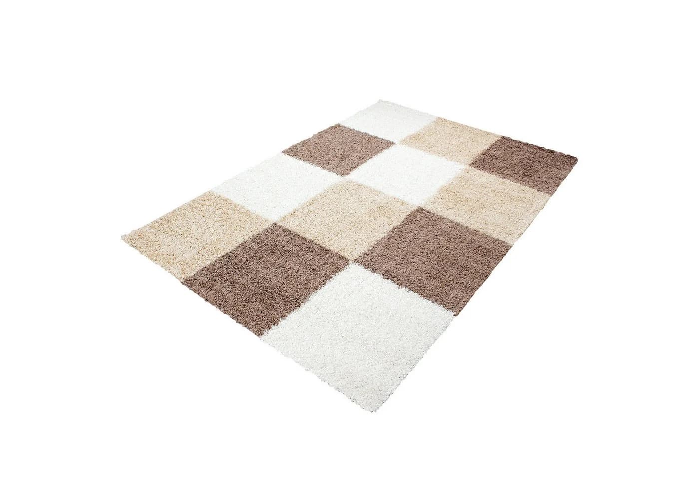 Carpettex Hochflor-Teppich Kariert Design, Läufer, Höhe: 30 mm, Teppich Wohnzimmer Kariert Design Modern