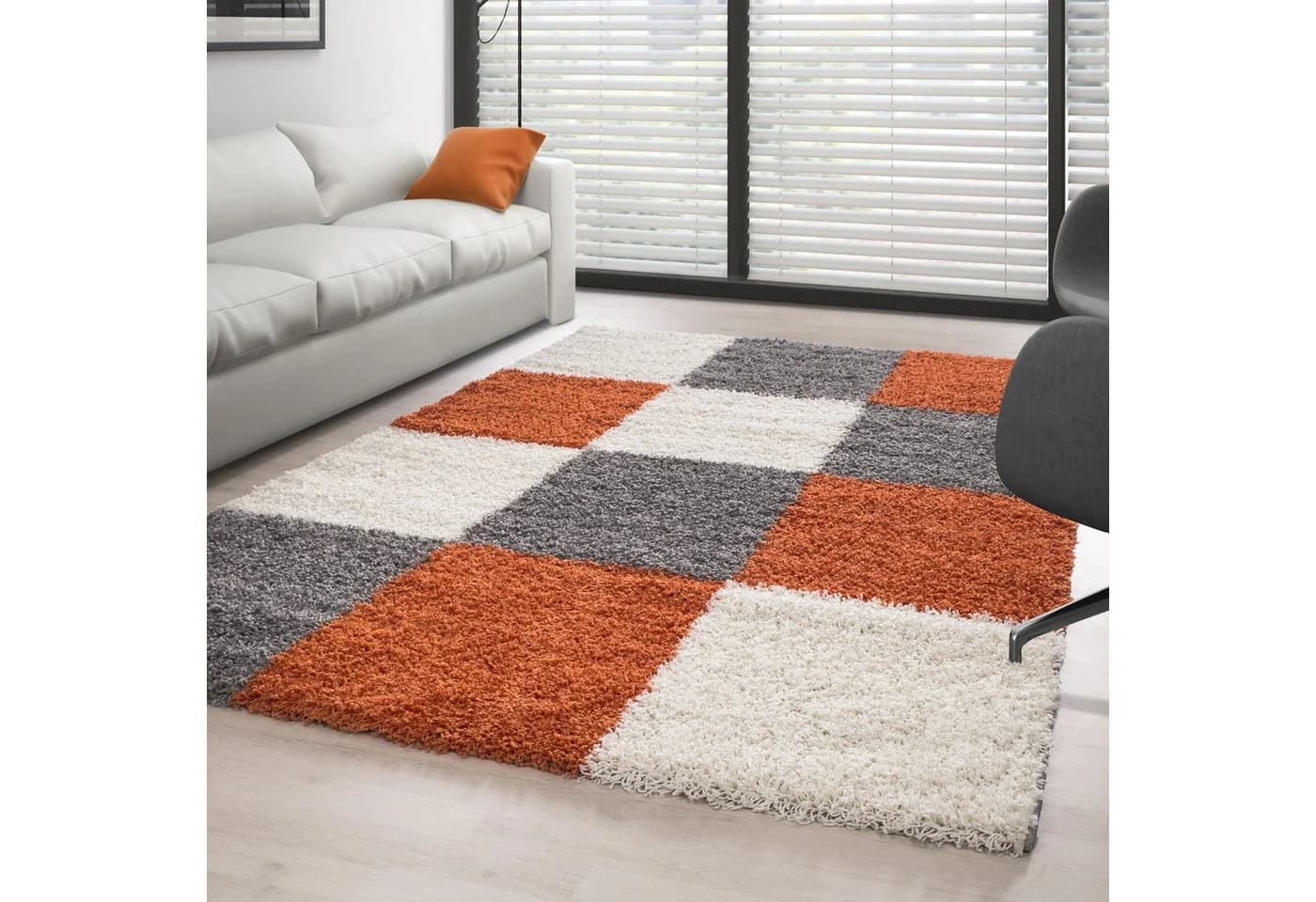 Carpettex Hochflor-Teppich Kariert Design 30 mm - Bild 2