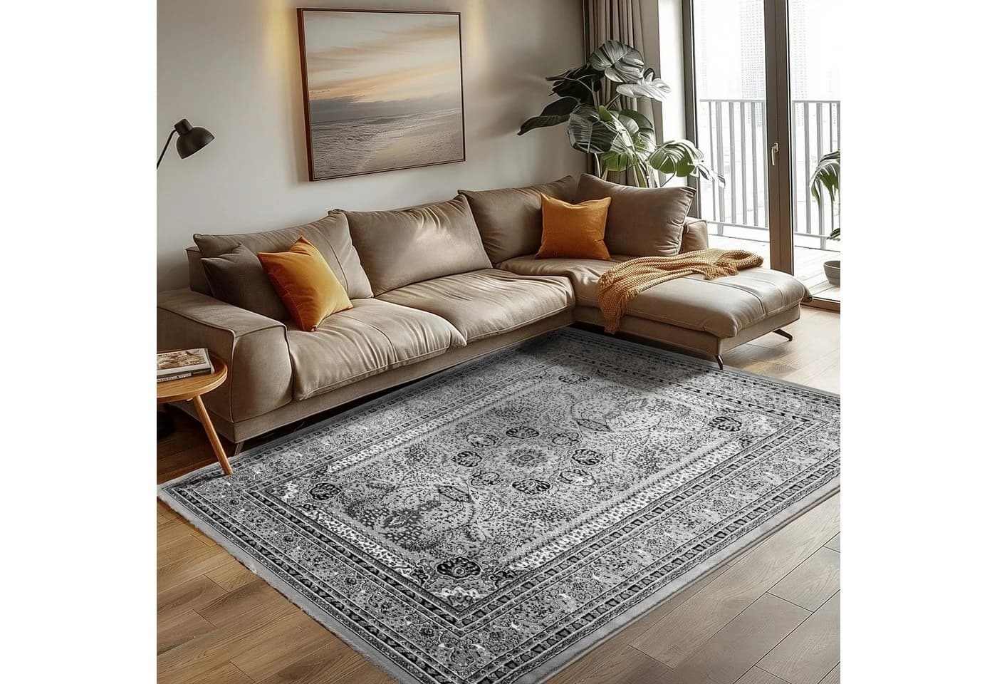 Carpettex Orientteppich Orientalisch Design Läufer Grau 12mm