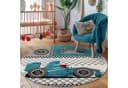 Carpettex Kinderteppich Rennwagen Blau Polypropylen Bild 1