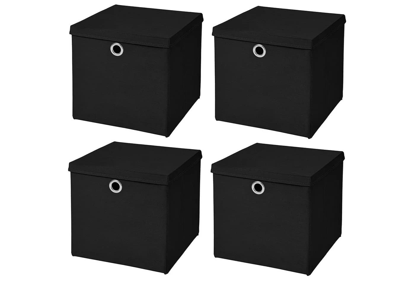 StickandShine Faltbox 4er Set Schwarz mit Deckel für KALLAX - Bild 2