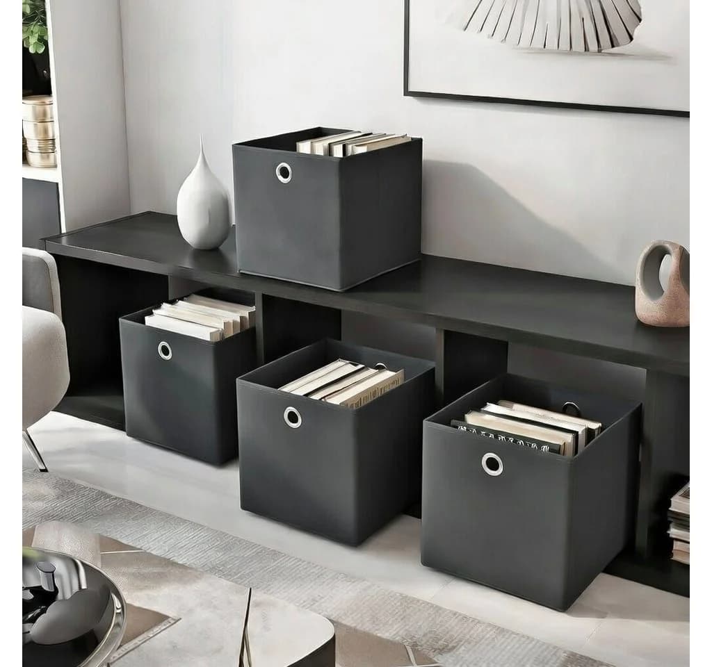 StickandShine Faltbox Set Grau Bunt Aufbewahrungsboxen Kallax
