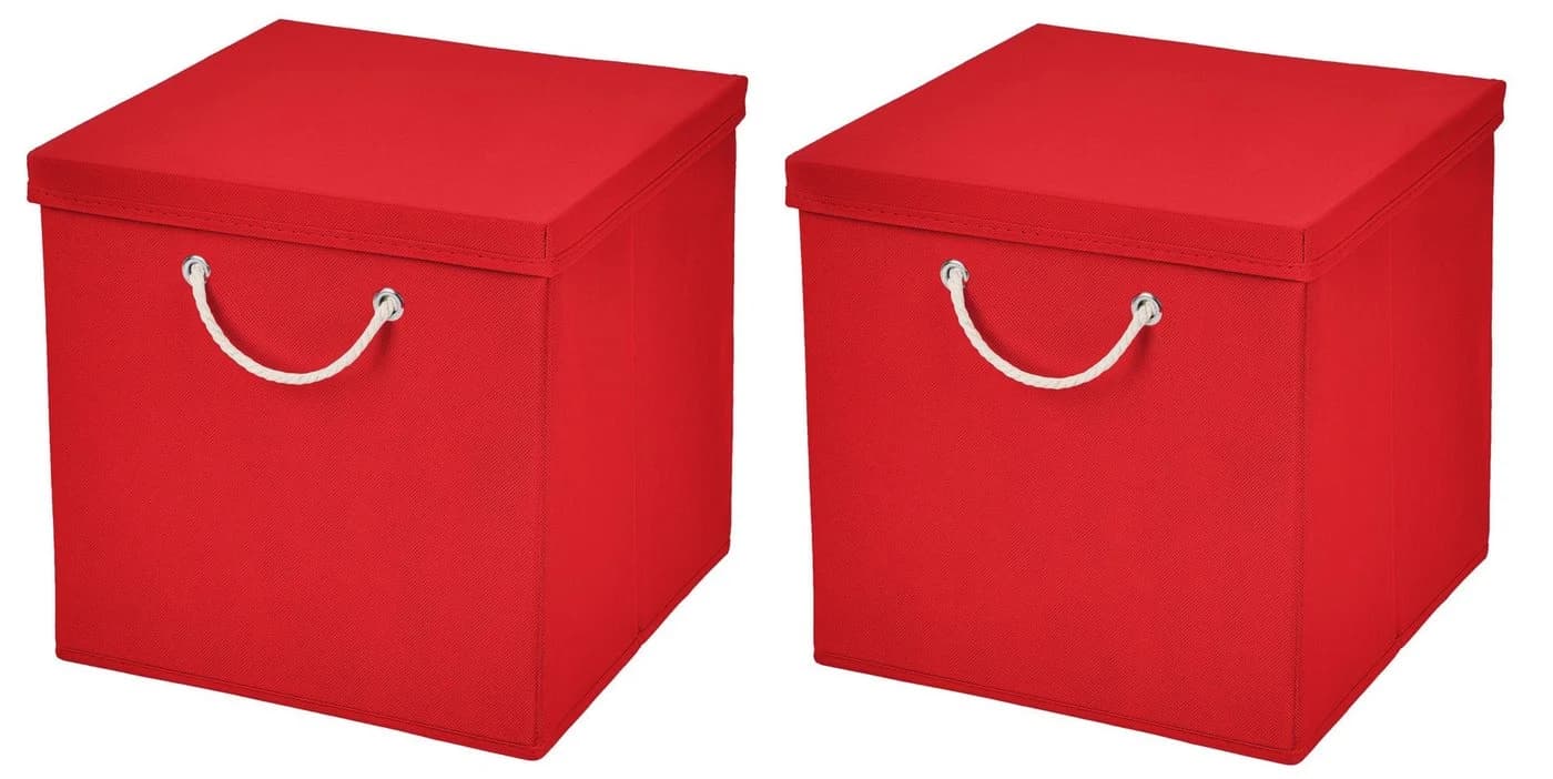 StickandShine Faltbox 2 Stück Rot Maritim Kordelgriff - Bild 2