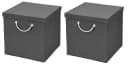 StickandShine Faltbox 2er Set Grau 30x30 cm mit Kordelgriff Bild 2