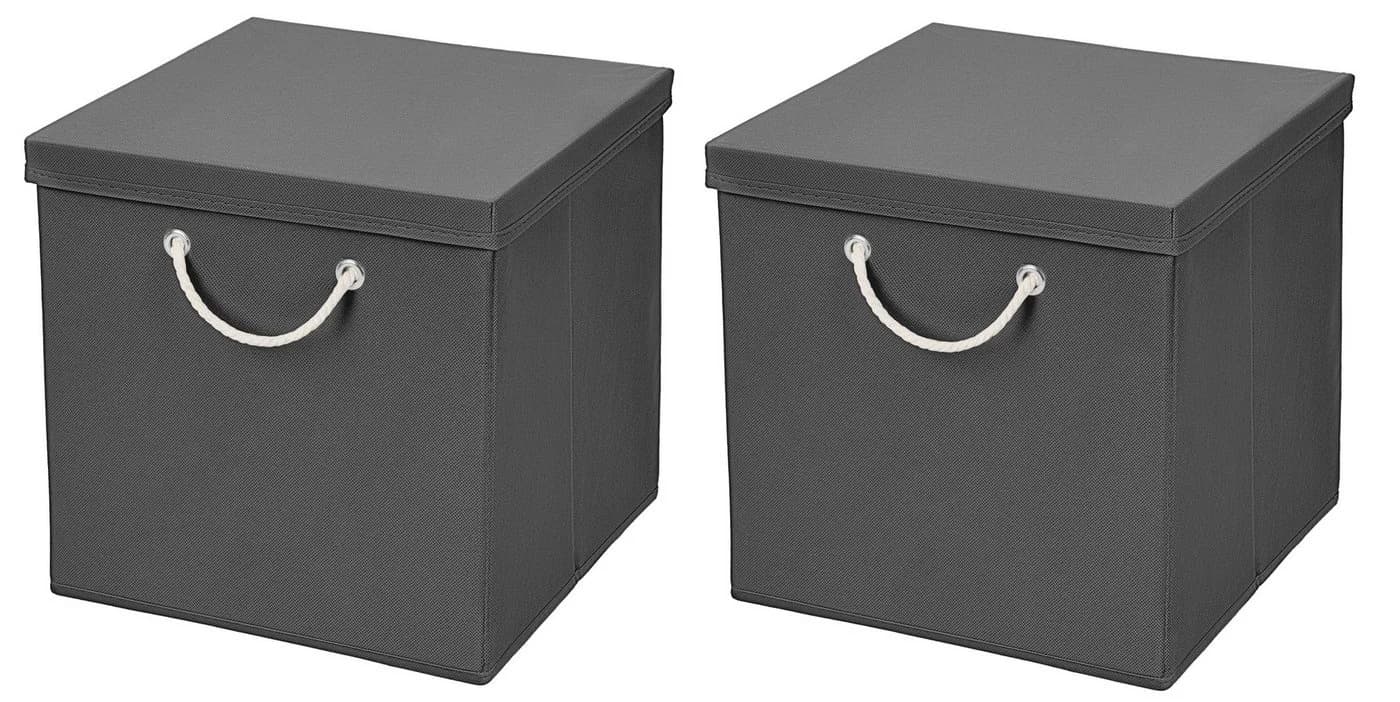 StickandShine Faltbox 2er Set Grau 30x30 cm mit Kordelgriff - Bild 2