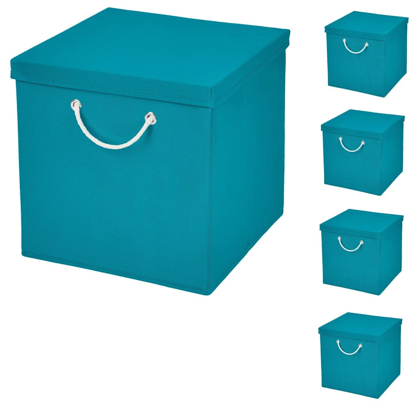 StickandShine Faltbox 5er Set 30x30 cm mit Kordelgriff und Deckel - Bild 2