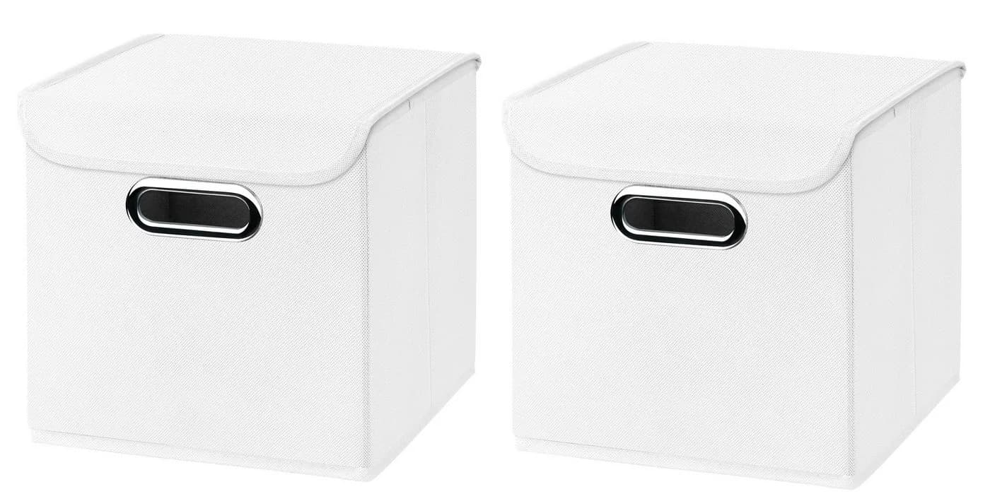 StickandShine Faltbox 2er Set mit Deckel Hellgrau Schwarz Weiß Türkis Creme - Bild 2