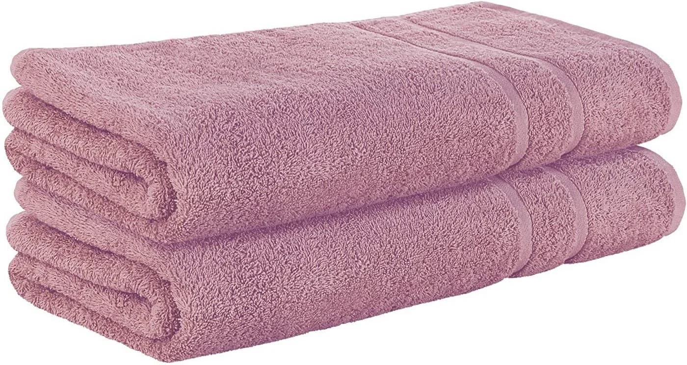 StickandShine Duschtuch 2er Set Premium Frottee 100% Baumwolle Mauve - Bild 2