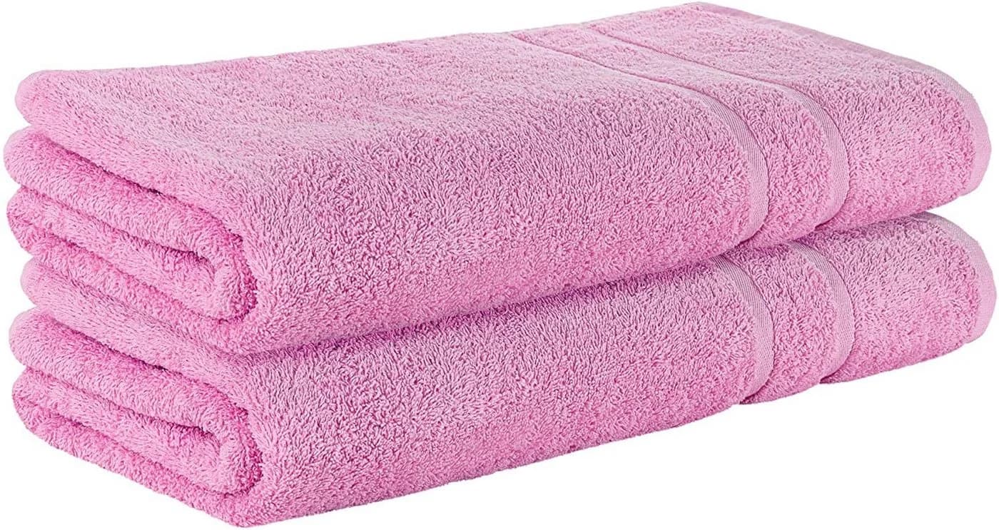 StickandShine Badetuch 2er Set Rosa 100x150 cm Premium Frottee - Bild 2