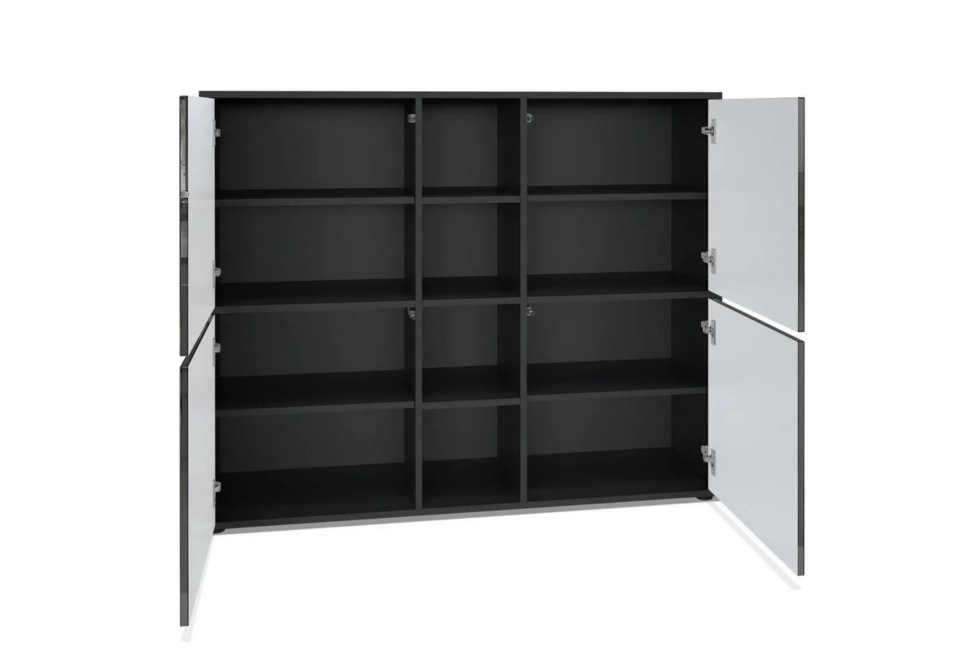 Vladon Highboard Cuba V3 Schwarz matt mit 12 Fächern und RGB LED - Bild 3