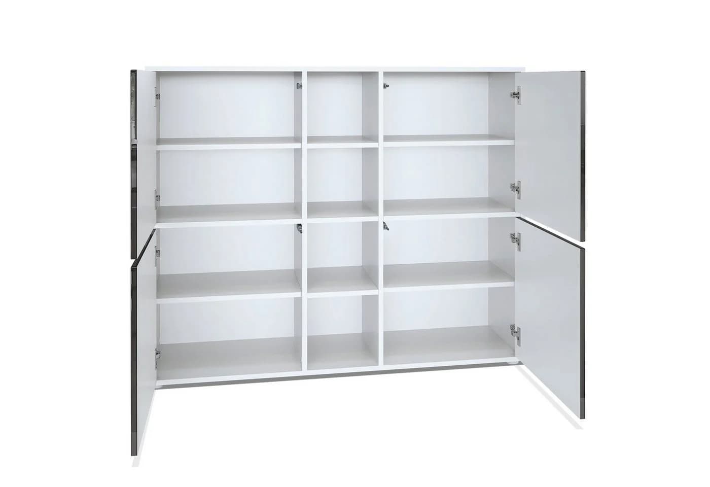 Vladon Highboard Cuba V3 Weiß Matt 12 Fächer Push-to-Open - Bild 3