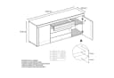 Vladon Sideboard La Paz V1 Weiß Hochglanz mit 2 Türen und 4 Schubladen Bild 5