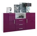 Vladon Sideboard Skadu Weiß matt/Brombeer Hochglanz Modern Bild 2