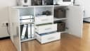 Vladon Sideboard Skadu Weiß matt/Brombeer Hochglanz Modern Bild 3