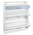 Vladon Schuhschrank Loret Weiß Hochglanz mit 2 Klappen und Schublade Bild 3
