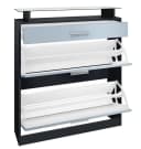 Vladon Schuhschrank Loret Schwarz matt/Hochglanz mit Schublade Bild 3