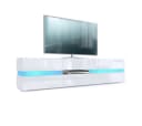 Vladon Lowboard Flow TV-Kommode mit LED-Beleuchtung Weiß matt/Hochglanz Bild 2