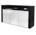 Vladon Sideboard Valencia Schwarz/Weiß Hochglanz mit 3 Türen Bild 2