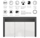 Vladon Sideboard Valencia Schwarz/Weiß Hochglanz mit 3 Türen Bild 4