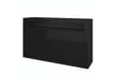 Vladon Sideboard Valencia Schwarz matt/Hochglanz mit 3 Türen Bild 2
