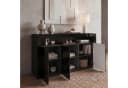 Vladon Sideboard Valencia Schwarz matt/Hochglanz mit 3 Türen Bild 3