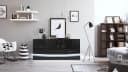 Vladon Sideboard City Schwarz matt/Hochglanz mit LED-Beleuchtung Bild 3