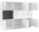 Vladon Highboard Metro V2 Weiß Hochglanz 6 Türen 4 Schubladen Bild 3