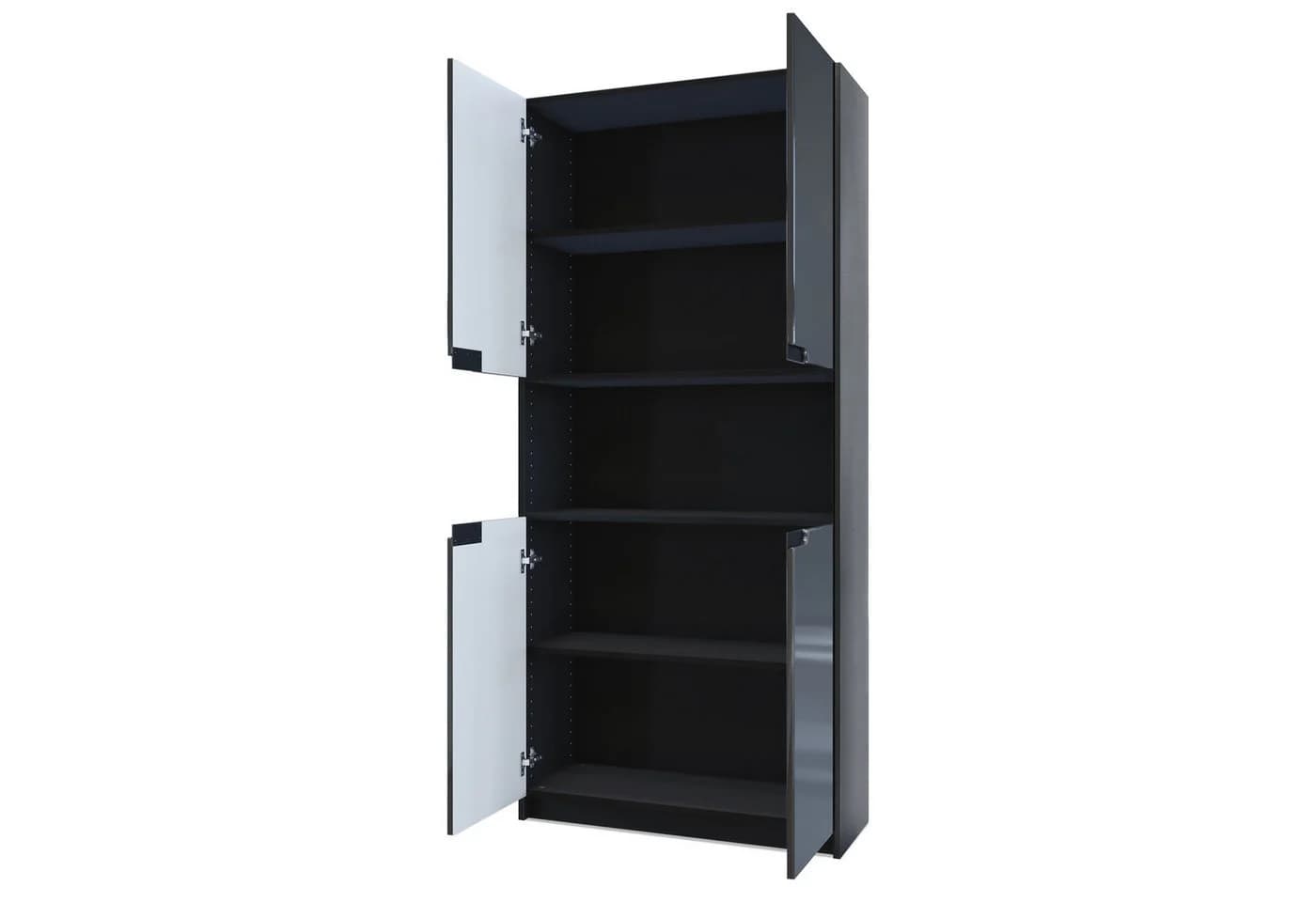 Vladon Aktenschrank Logan V2 mit Soft-Close Funktion Schwarz matt/Eiche Natur - Bild 3