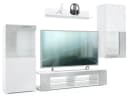 Vladon Wohnwand Movie TV-Board Vitrine Regal Weiß Grau Bild 1