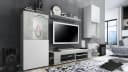 Vladon Wohnwand Movie TV-Board Vitrine Regal Weiß Grau Bild 2